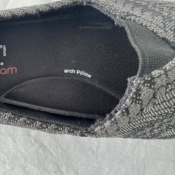 Bobs From Skechers Memory Foam Slip On Black & Gray Shoes, Size 9W, EC! - Picture 3 of 11